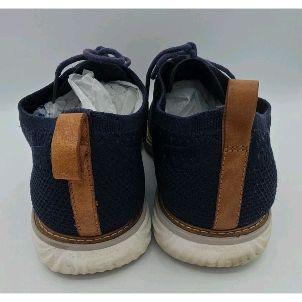 Cole Haan OriginalGrand Shoes Mens‎ Size 12 Blue Knit Wingtip Dress Oxford - Picture 3 of 8